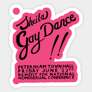 Sheila Gay Dance!! (Vintage Australian Gay Liberation Poster) Sticker